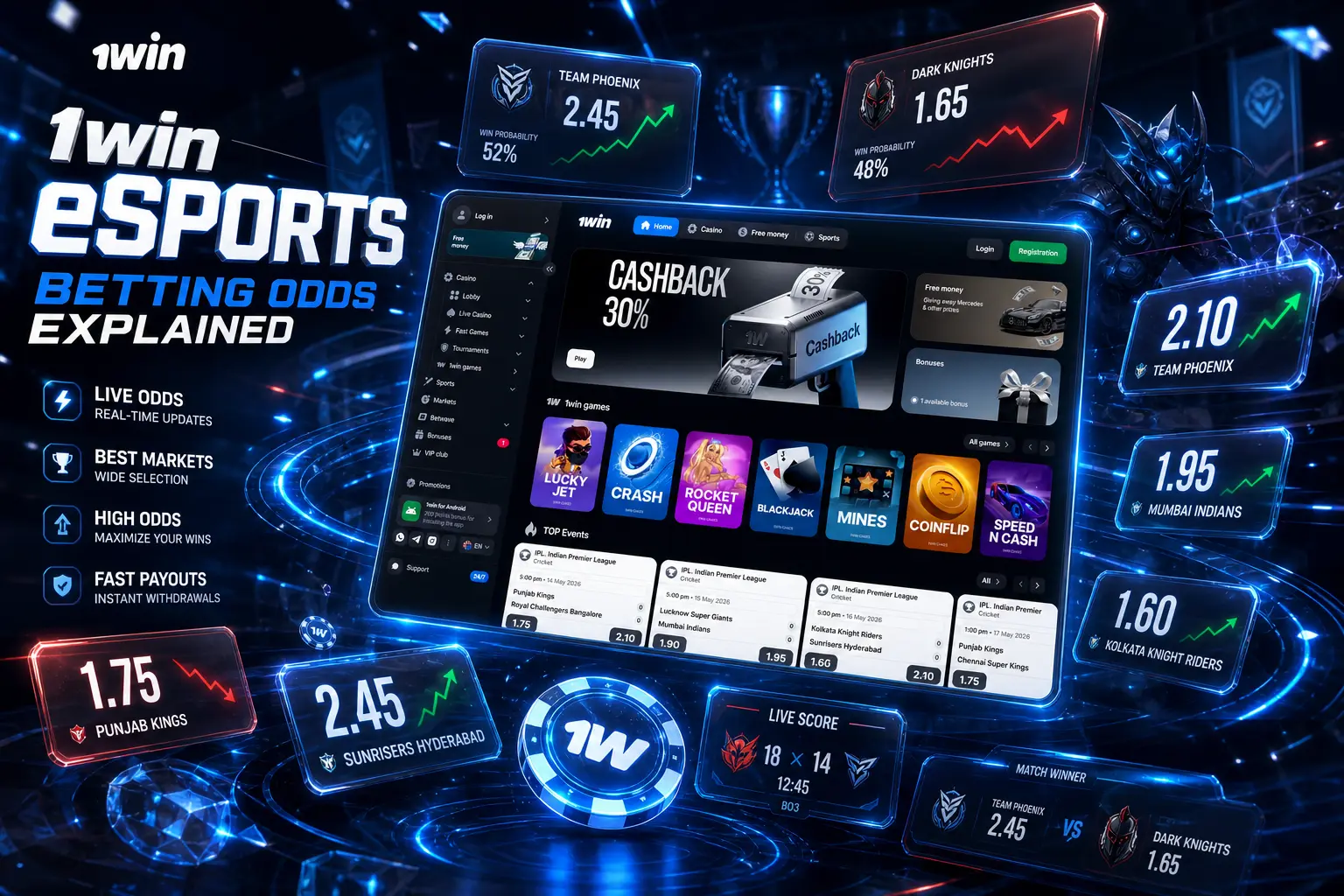 1win eSports Betting Odds Explained